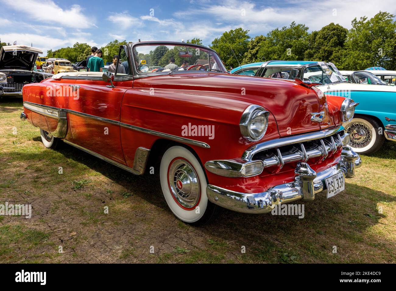 1954 Chevrolet Bel Air ‘CSL 337’ auf der American Auto Club Rally of the Giants, die am 10.. Juli 2022 im Blenheim Palace stattfand Stockfoto