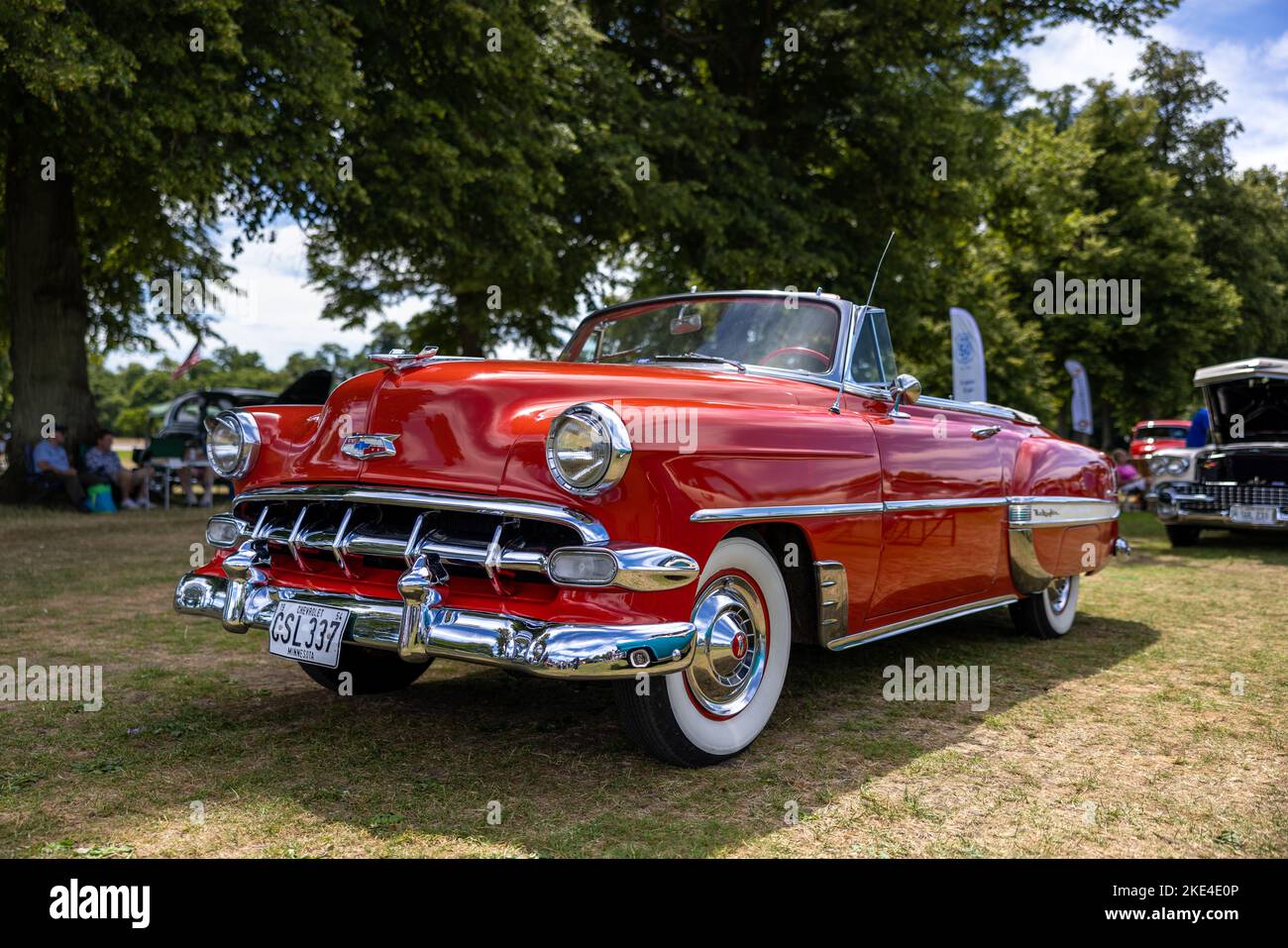 1954 Chevrolet Bel Air ‘CSL 337’ auf der American Auto Club Rally of the Giants, die am 10.. Juli 2022 im Blenheim Palace stattfand Stockfoto