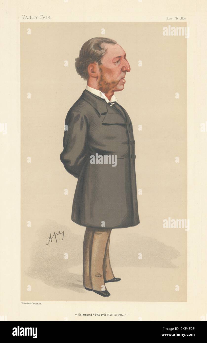 EITELKEIT FAIR SPIONAGE CARTOON Frederick Greenwood '…The Pall Mall Gazette' News 1880 Stockfoto