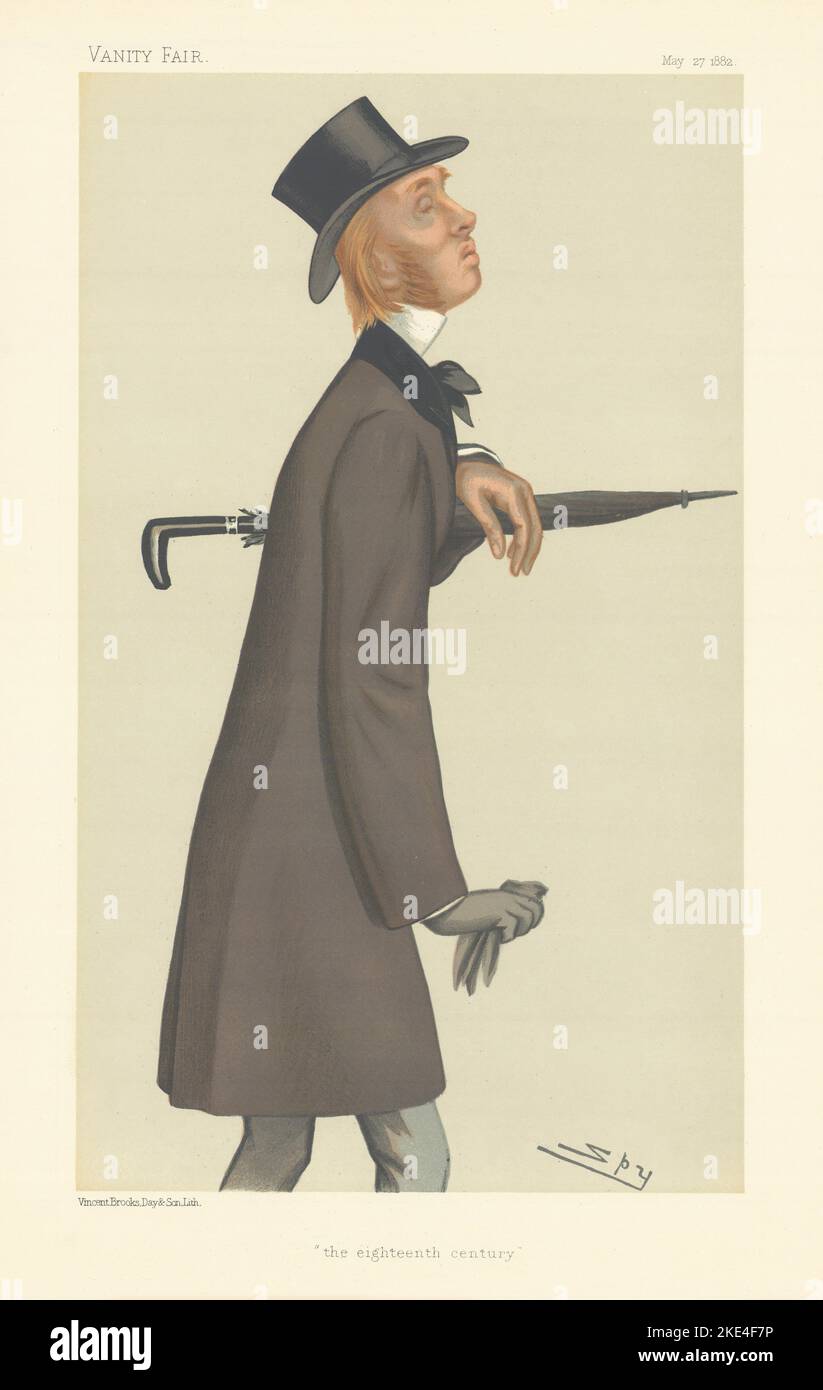EITELKEIT FAIR SPION CARTOON William Lecky 'das achtzehnte Jahrhundert' Essayist 1882 Stockfoto