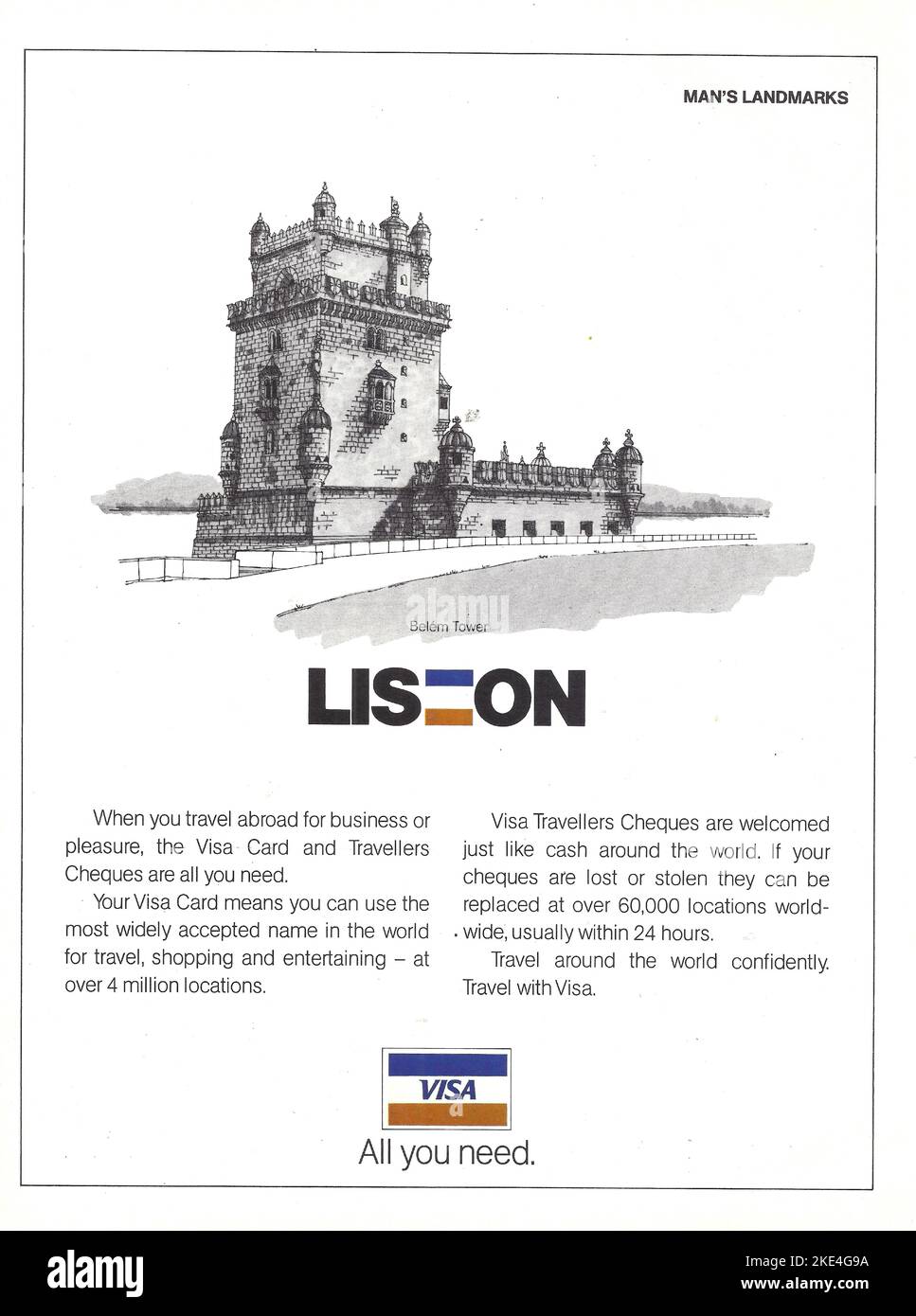 VISA Kreditkarten Retro-Werbung VISA-Anzeige Stockfoto