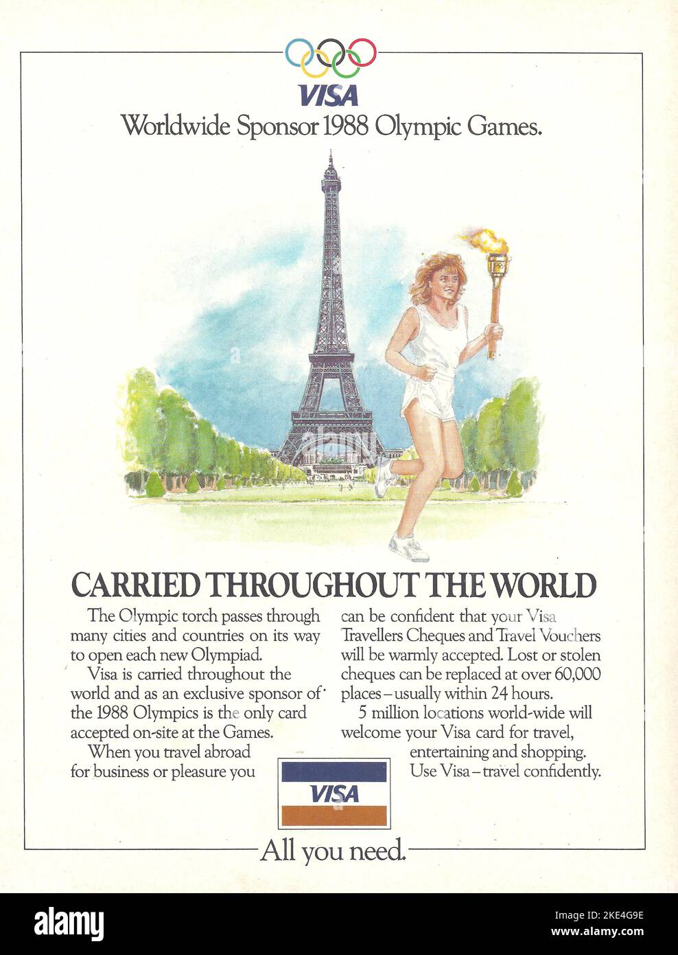 VISA Kreditkarten Retro-Werbung VISA-Anzeige Stockfoto