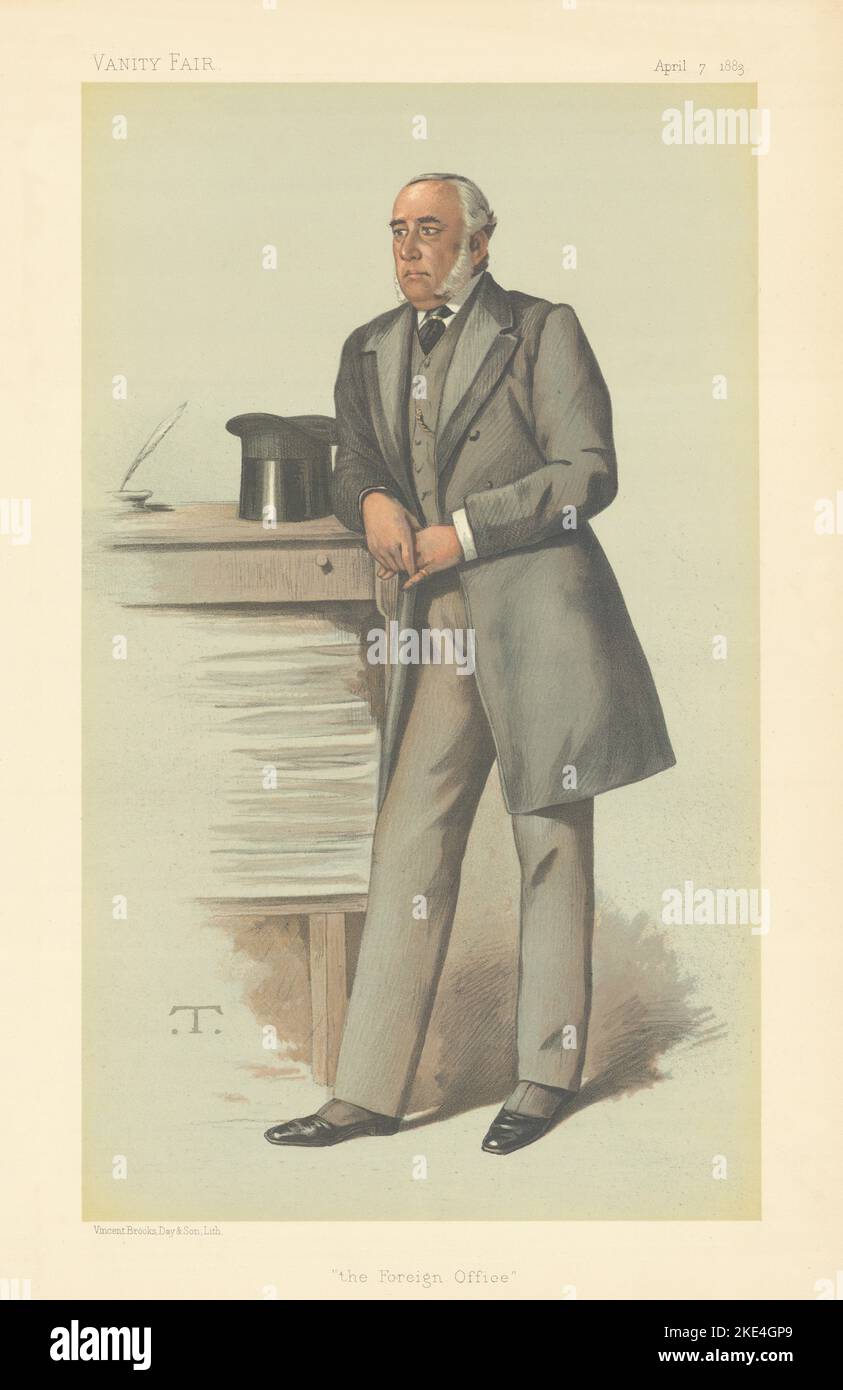 EITELKEIT FAIR SPIONAGE CARTOON Julian Pauncefote 'das Auswärtige Amt' Hongkong 1883 Stockfoto