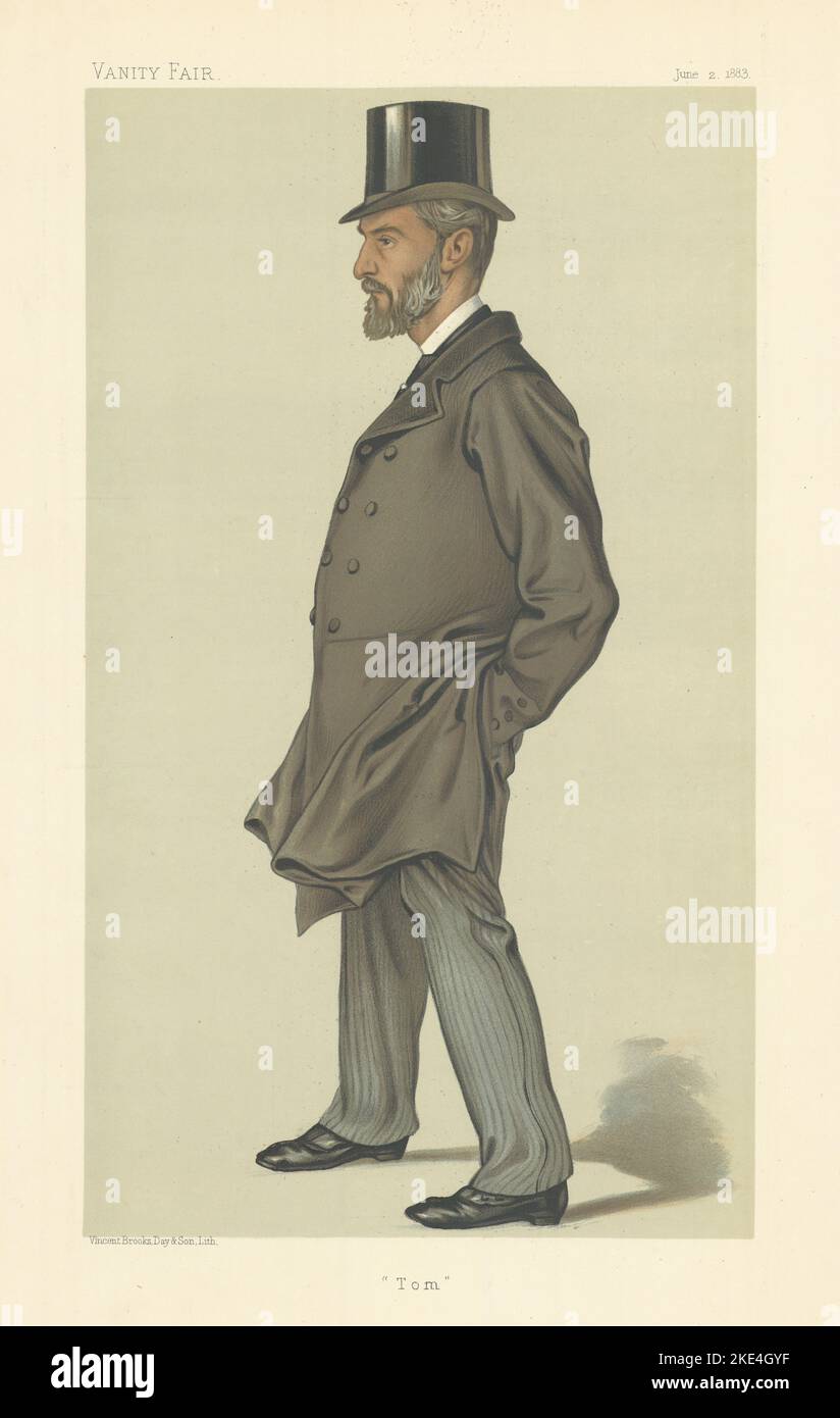 EITELKEIT FAIR SPION CARTOON Thomas Thornhill 'Tom' Norfolk. Von VER 1883 alten Druck Stockfoto