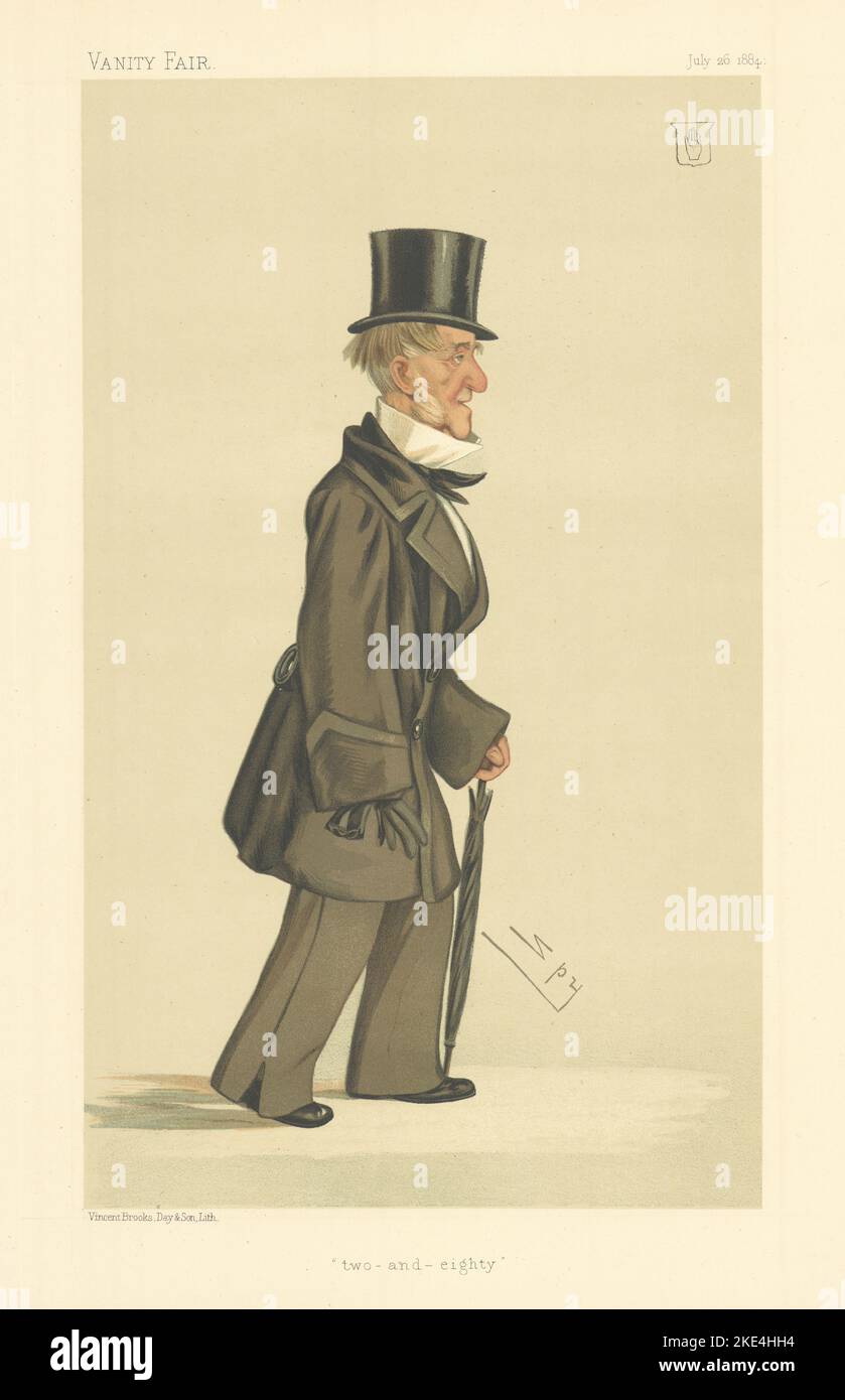 EITELKEIT FAIR SPION CARTOON Sir Walter George Stirling 'two-and-achtzig' 1884 Druck Stockfoto