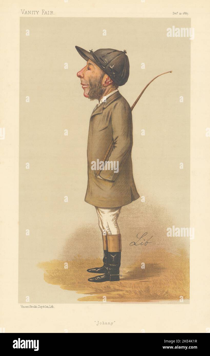 EITELKEIT FAIR SPION CARTOON John Howe Osborne 'Johnny' von Lib 1887 alten Druck Stockfoto