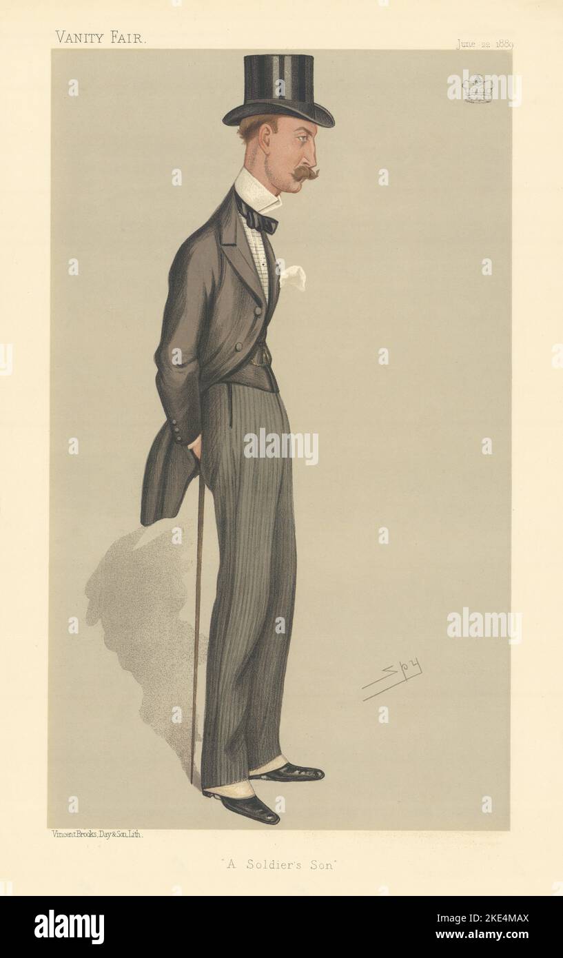 EITELKEIT FAIR SPION CARTOON William Mansfield visc. Sandhurst „Sohn Eines Soldaten“ 1889 Stockfoto