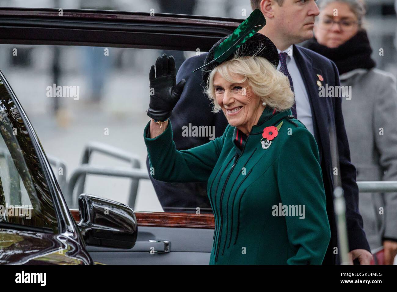Westminster Abbey, London, Großbritannien. 10.. November 2022. Ihre Majestät, die Königin Consort, Patronin der Mohnfabrik, nimmt an dem 94.. Jahr des Gedenkfeldes in der Westminster Abbey Teil. Foto von Amanda Rose/Alamy Live News Stockfoto
