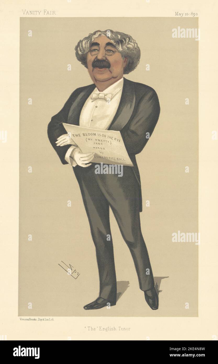 EITELKEIT FAIR SPIONAGE CARTOON John Sims Reeves 'The 'English Tenor'' Music Tenor 1890 Stockfoto