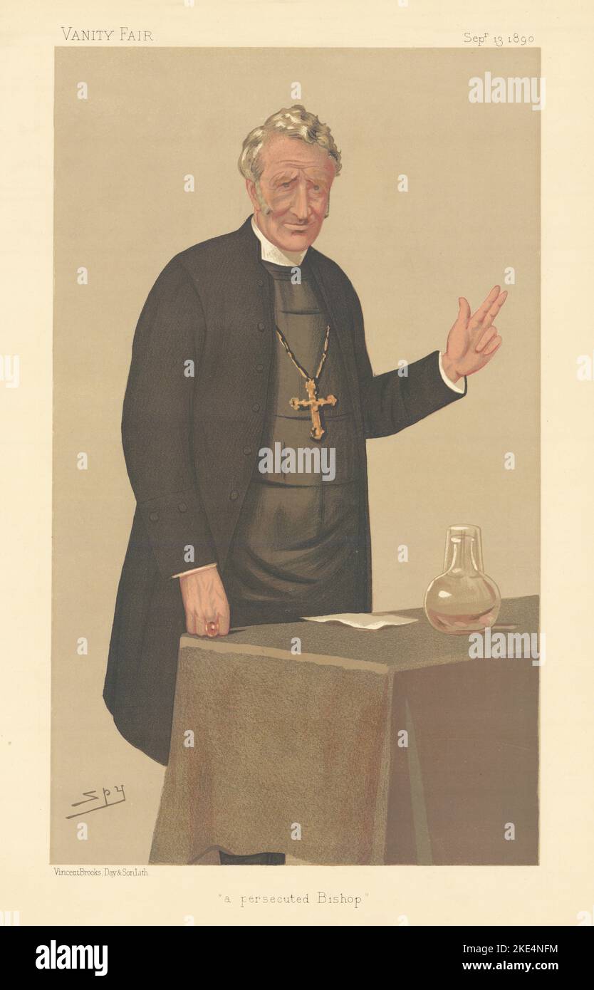 EITELKEIT FAIR SPIONAGE CARTOON RT Rev Edward King 'A Verfolgter Bischof' von Lincoln 1890 Stockfoto