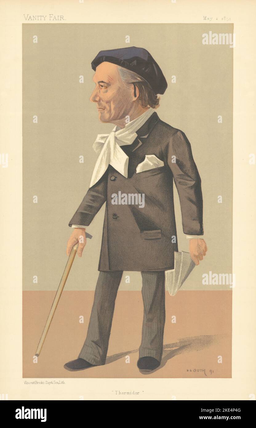 EITELKEIT FAIR SPION CARTOON Victorien Sardou 'Thermidor' Dramatiker 1891 Stockfoto