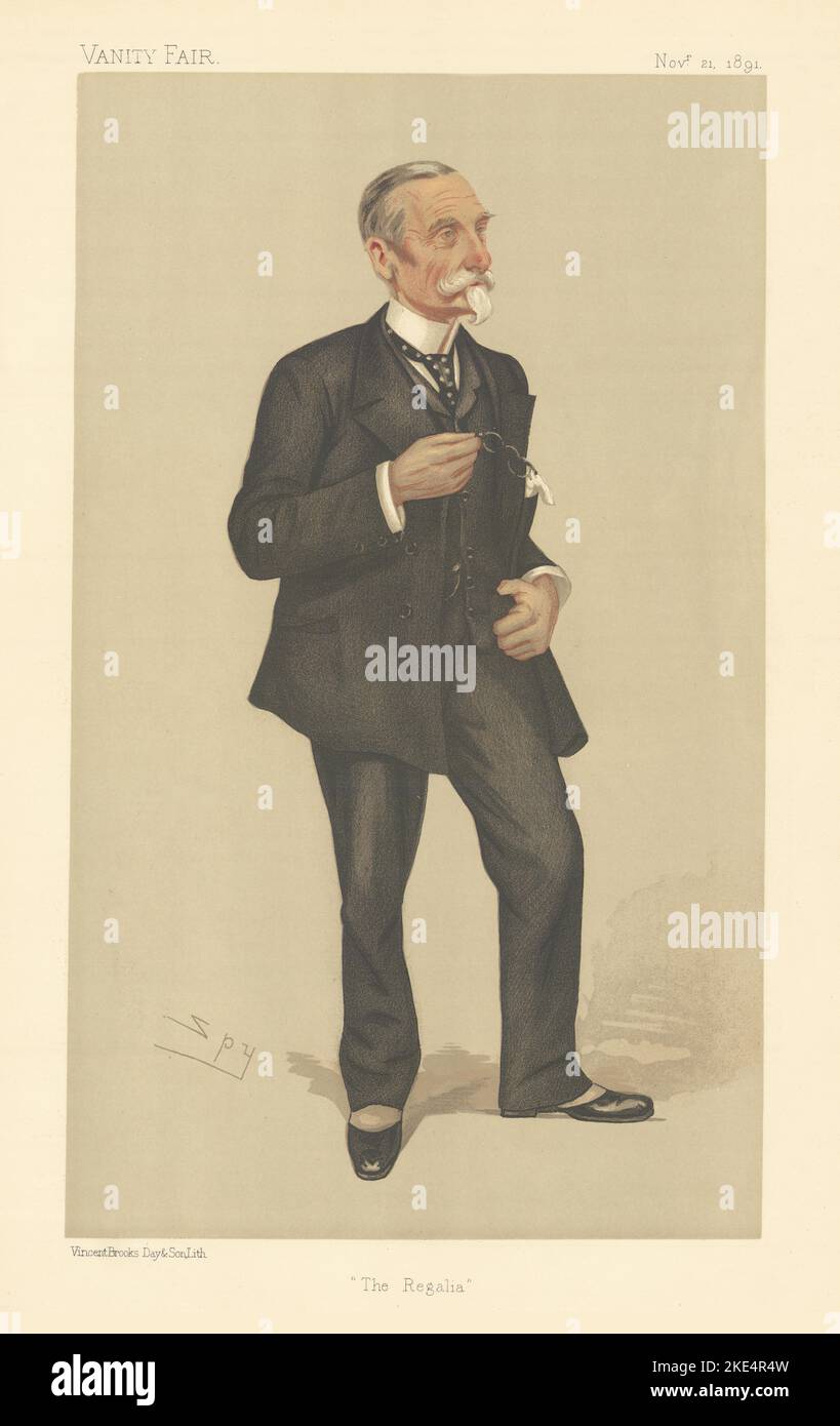 EITELKEIT FAIR SPION CARTOON General Sir Michael Biddulph 'The Regalia' 1891 Print Stockfoto