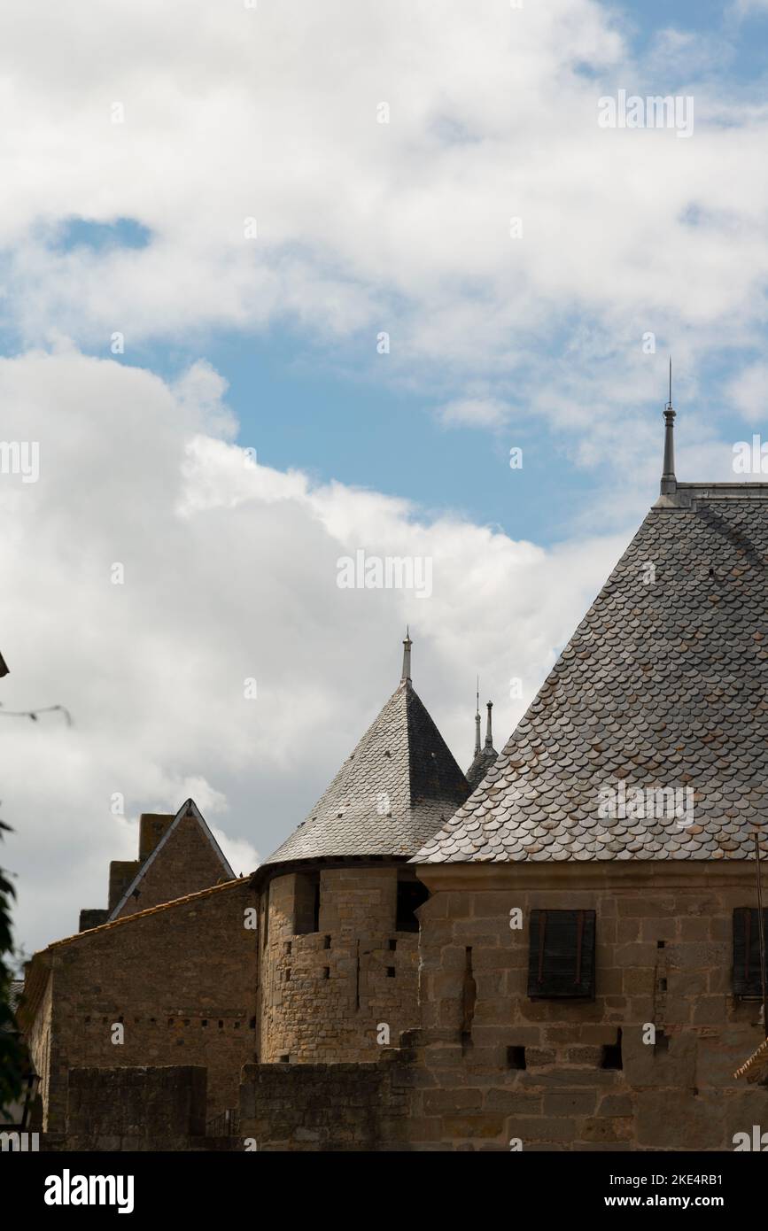La Cité. Carcassonne. Aude Abt. „Uzgitanien“. Frankreich Stockfoto