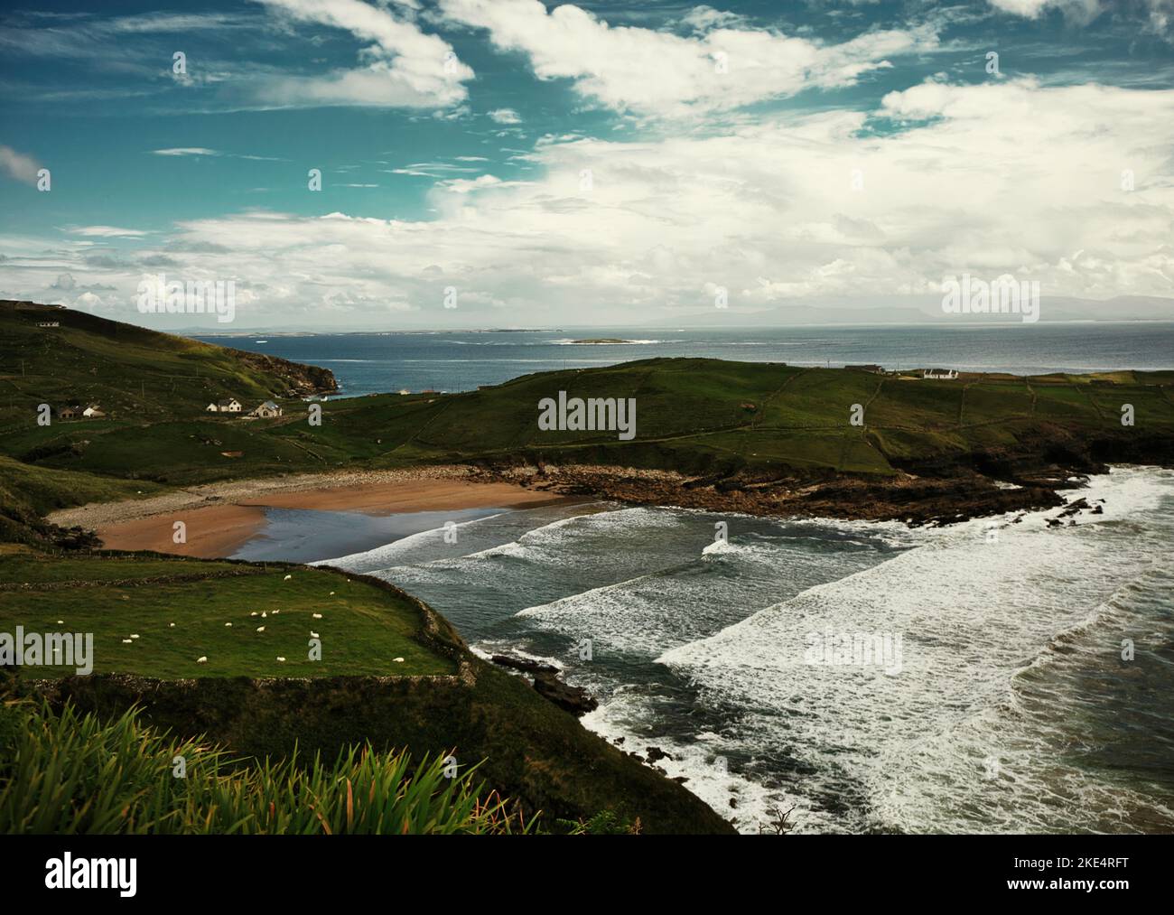 Tra Na Nglor Beach, Westküste von Irland, Muckross Head, Kilcar, County Donegal, Irland Stockfoto