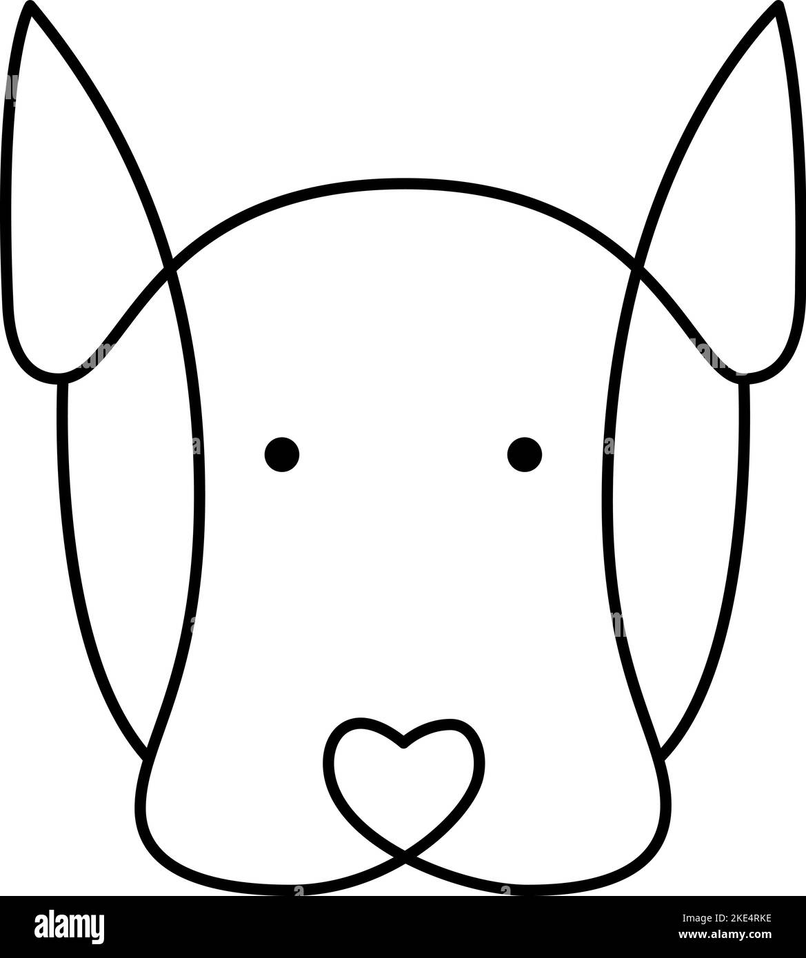 Vector niedlichen einzeiligen Hund Logo. Minimalistisches Haustier im abstrakten handgezeichneten Stil, minimalistische Einlinizeichnung. Schönes abstraktes Minimal Stock Vektor