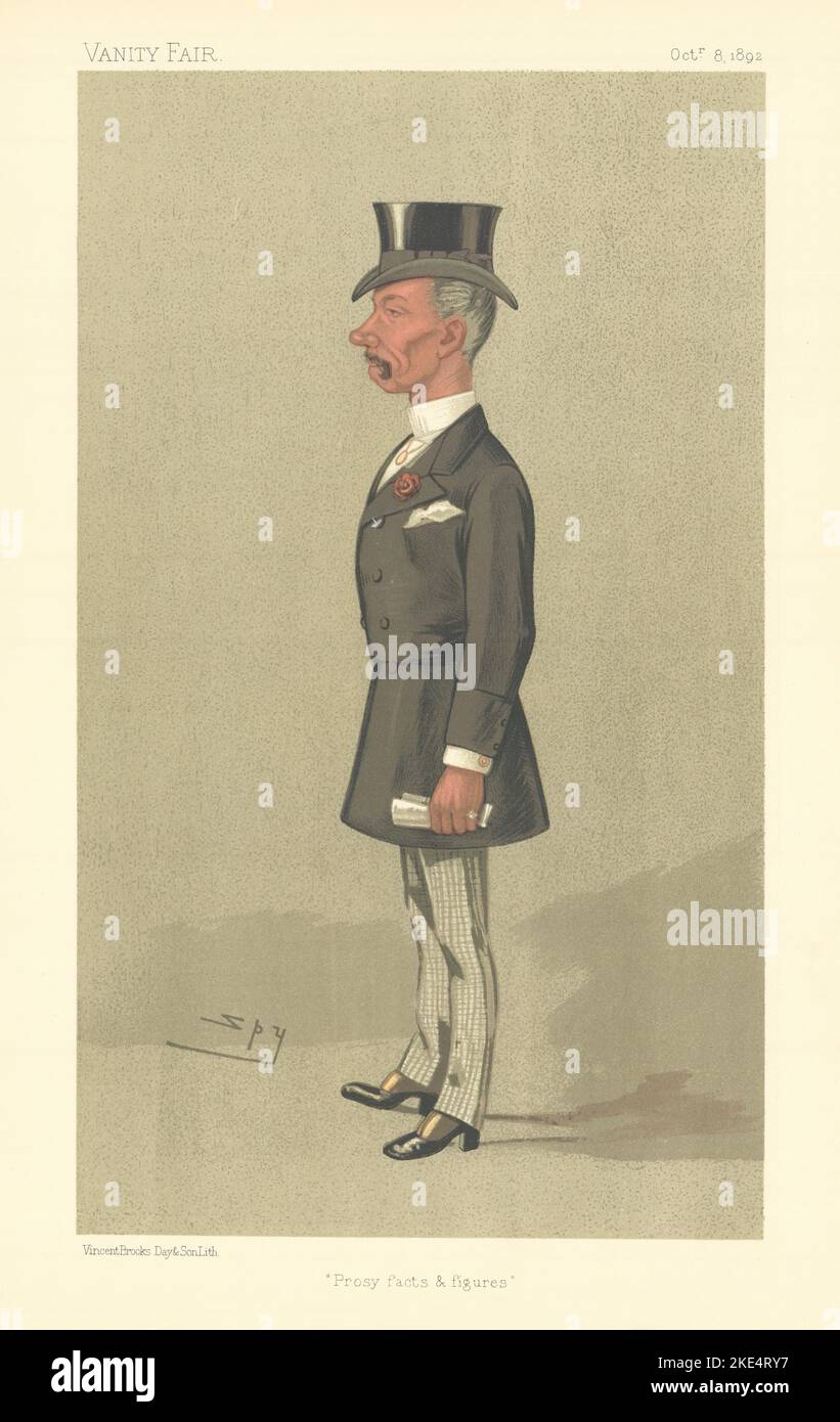 VANITY FAIR SPION CARTOON John Seymour Keay 'Prosy Facts & Figures' Schottland 1892 Stockfoto