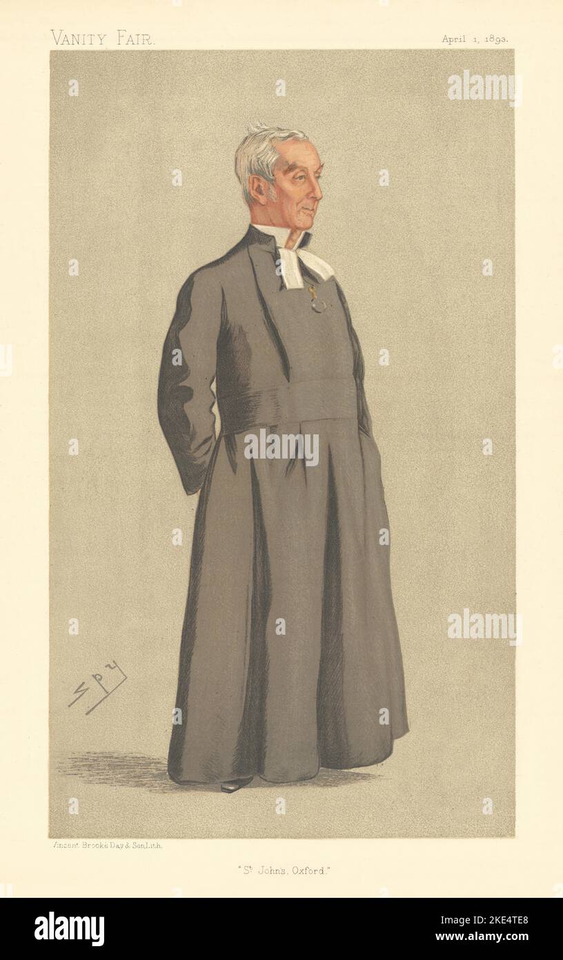 EITELKEIT FAIR SPIONAGE CARTOON James Bellamy, St John's College Oxford Präsident 1893 Stockfoto