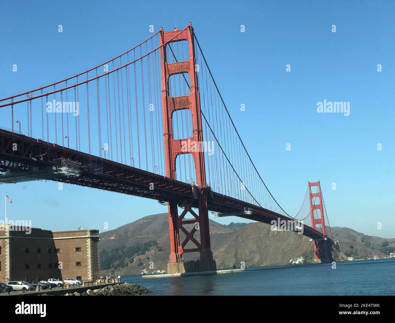 Die weltberühmte Golden Gate Bridge in San Francisco, Kalifornien, USA Stockfoto