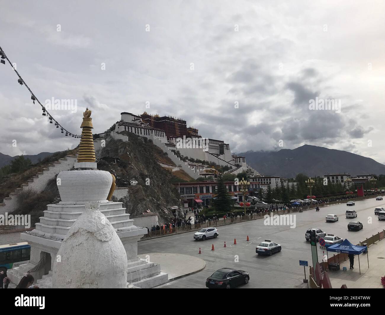 Eine Luftaufnahme der Festung Potala Palace Dzong in Lhasa, Tibet Stockfoto