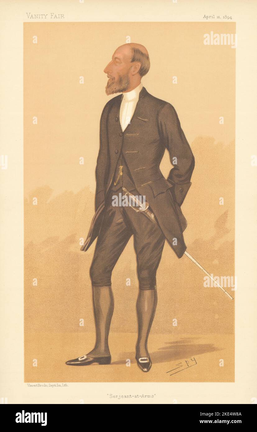 EITELKEIT FAIR SPIONAGE CARTOON Henry David Erskine 'Sergeant-at-Arms' Schottland 1894 Stockfoto