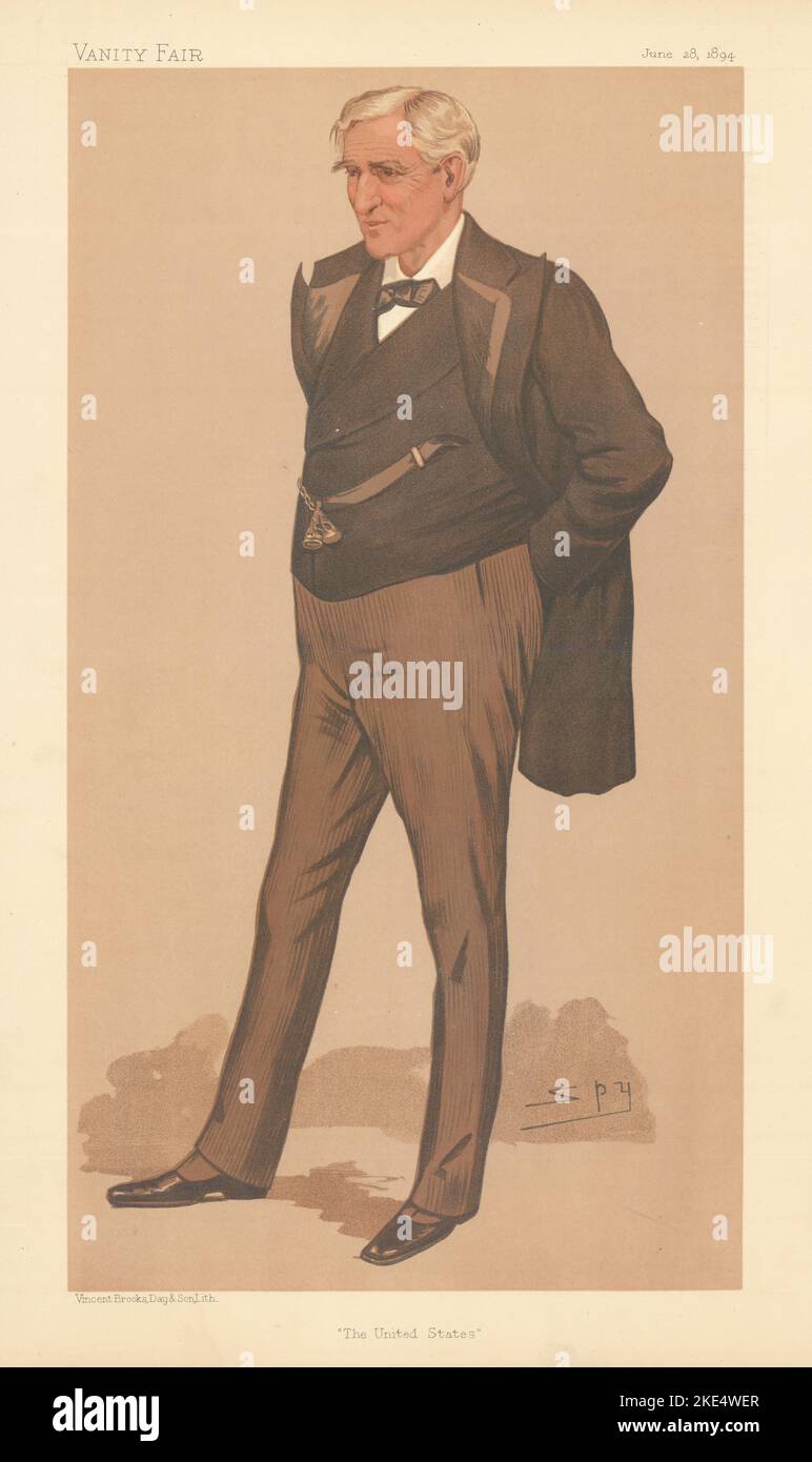 EITELKEIT FAIR SPIONAGE CARTOON Thomas Francis Bayard 'die Vereinigten Staaten' USA 1894 Stockfoto