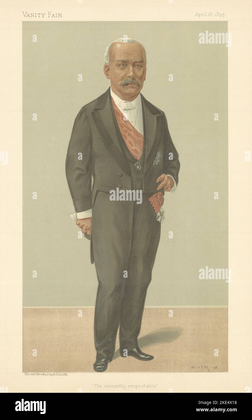 EITELKEIT FAIR SPIONAGE CARTOON Francois Felix Faure "die eminent respektable" 1895 Stockfoto