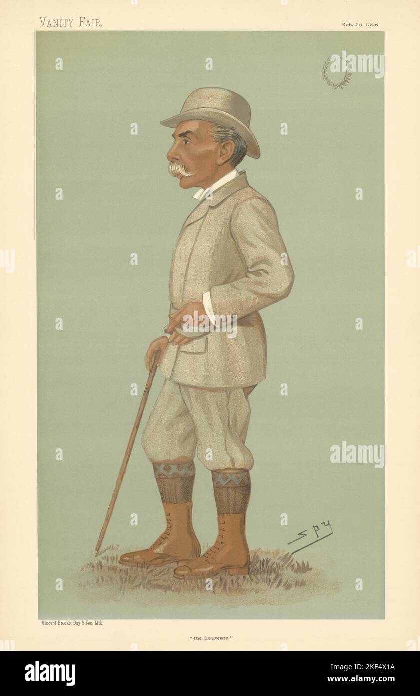 EITELKEIT FAIR SPIONAGE CARTOON Alfred Austin 'The Laureate'. Poet Laureate 1896 Druck Stockfoto