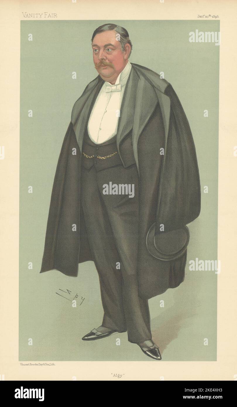 EITELKEIT FAIR SPIONAGE CARTOON Algernon Henry Bourke 'Algy' Finance. Journalist 1898 Stockfoto