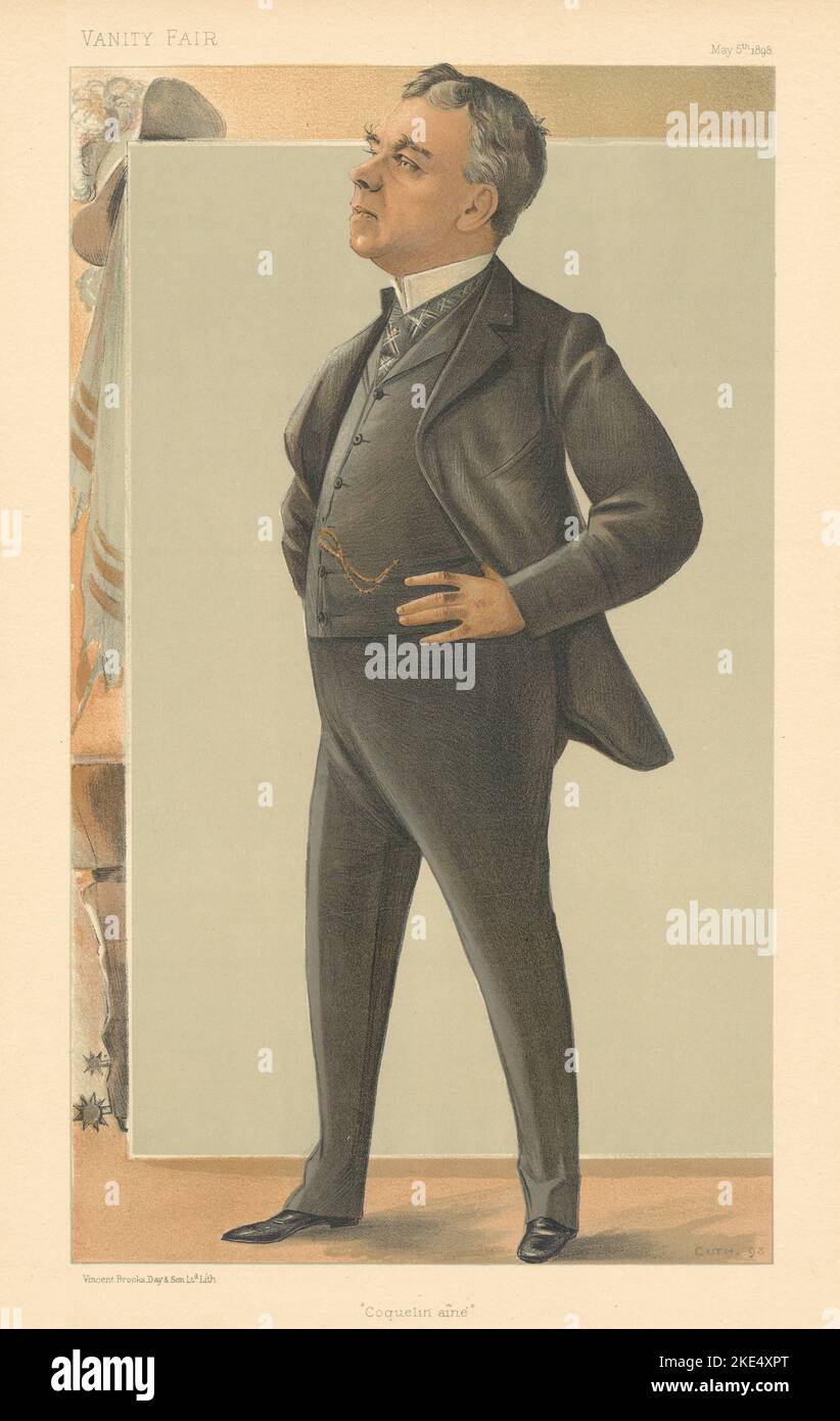 EITELY FAIR SPION CARTOON Benoit Constant Coquelin 'Coquelin Ainé' Theater 1898 Stockfoto