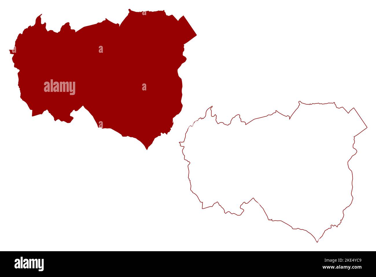 Burnley nicht-Metropolregion, Borough (Vereinigtes Königreich von Großbritannien und Nordirland, zeremonielle Grafschaft Lancashire oder Lancs, England) Karte Stock Vektor