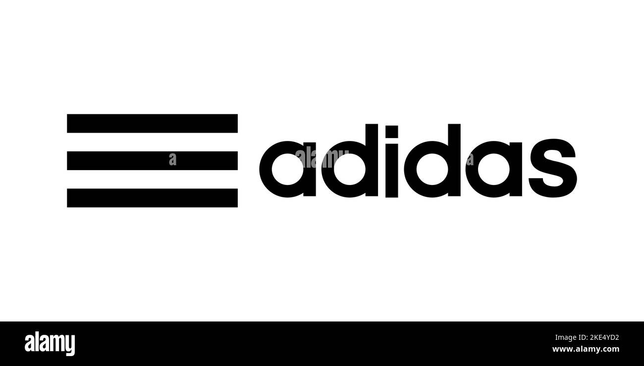 Vinnitsa, Ukraine - 21. Oktober 2022: Logo-Ikone der Sportmarke von adidas. Vektorgrafik redaktionelle Illustration Stock Vektor