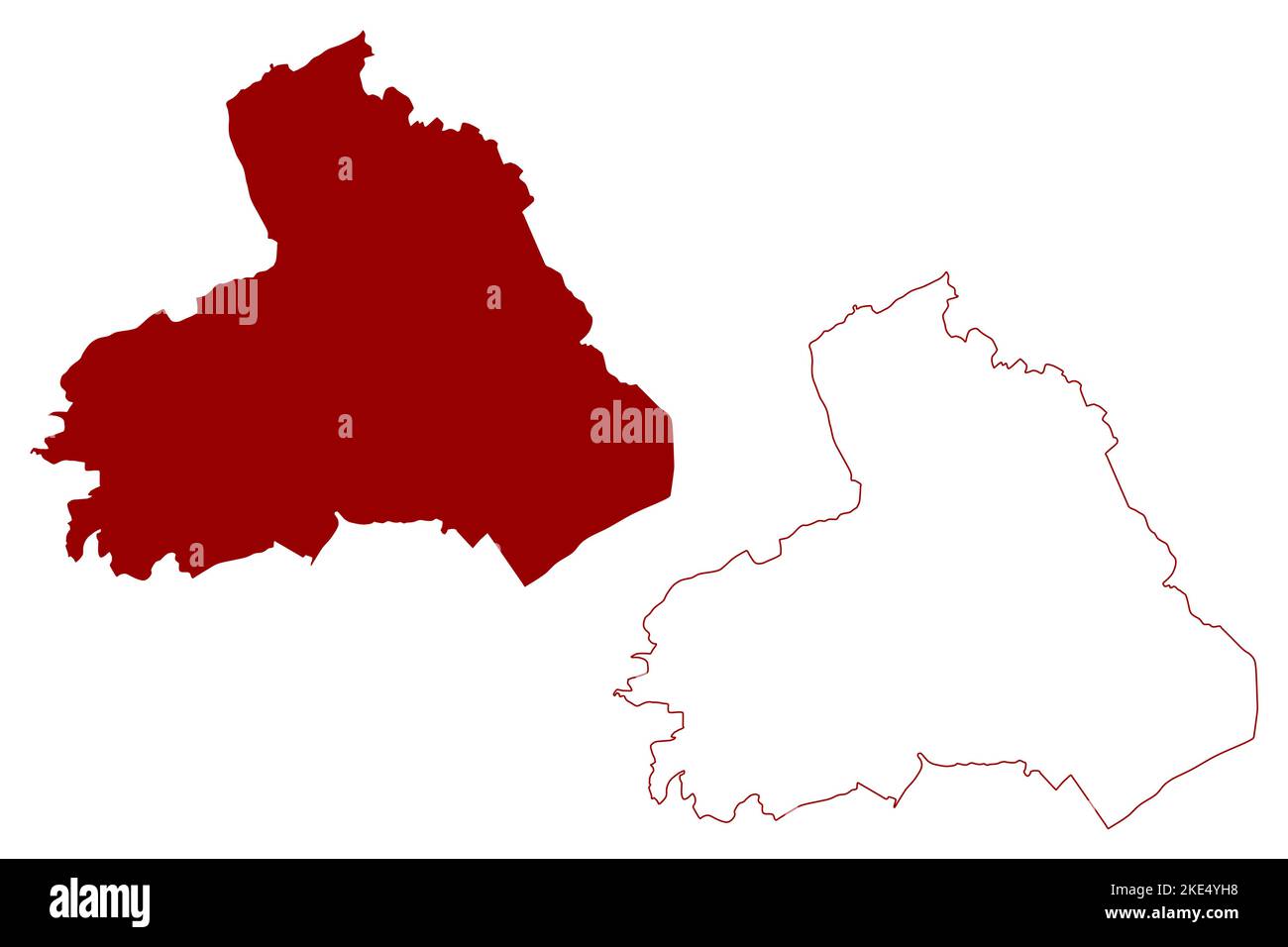 Pendle nicht-Metropolregion, Borough (Vereinigtes Königreich Großbritannien und Nordirland, zeremonielle Grafschaft Lancashire oder Lancs, England) Karte V Stock Vektor