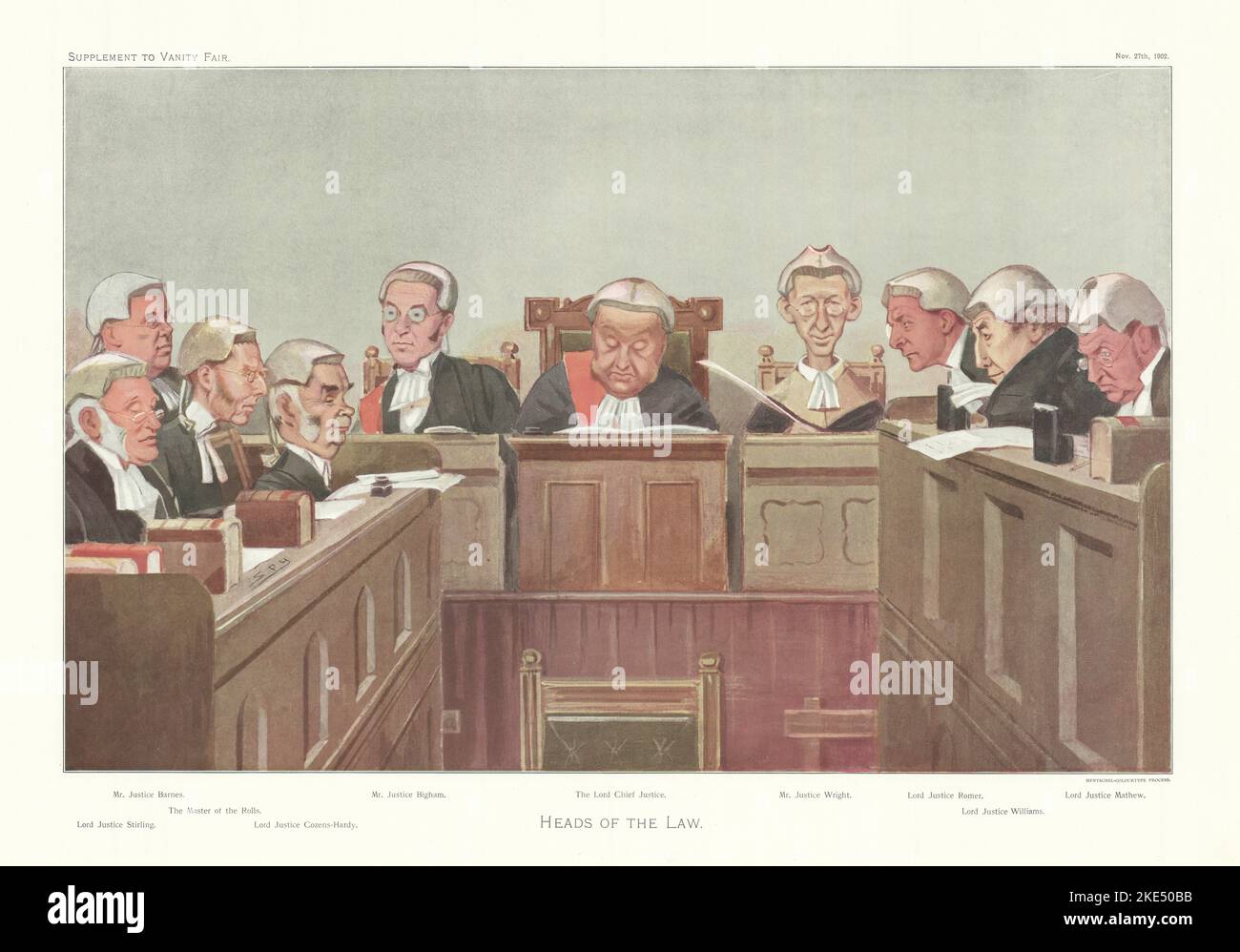 EITELKEIT UND SPION CARTOON FOLIO "Heads of the Law". Senior Judges 1902 Jahre alt Stockfoto
