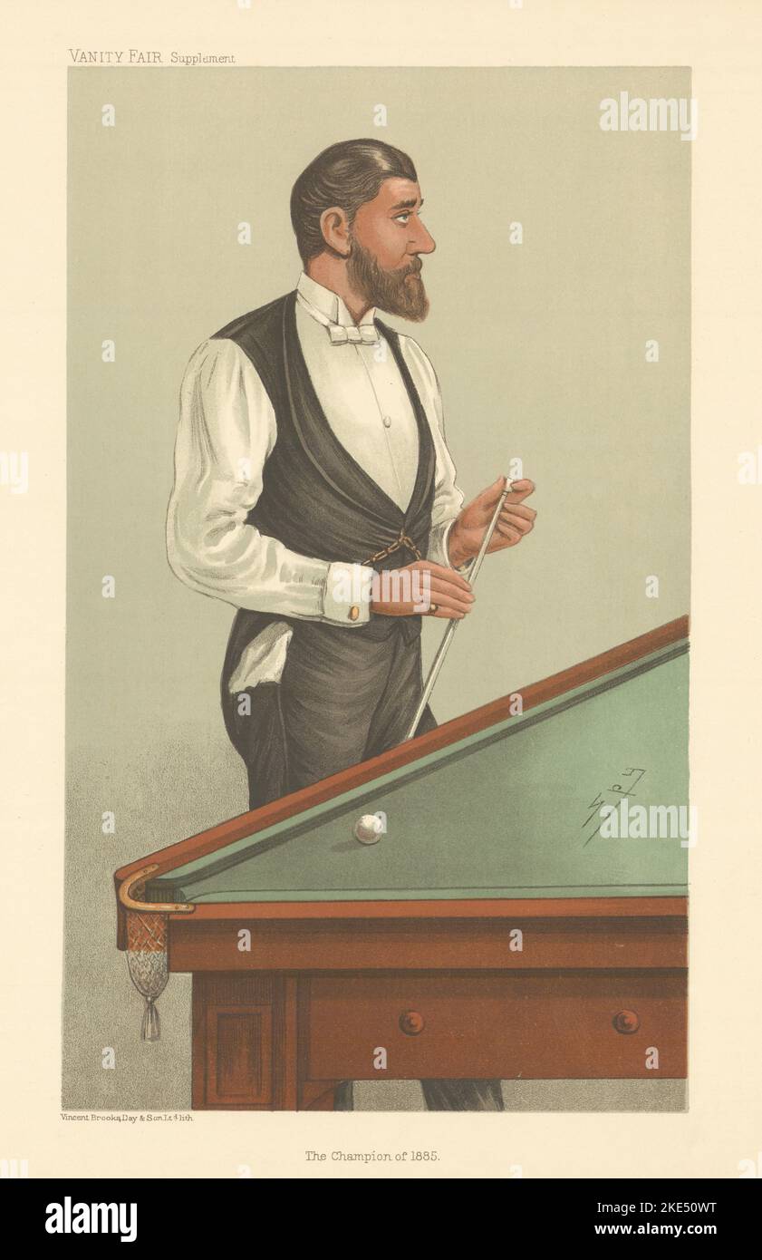 EITELKEIT FAIR SPIONAGE CARTOON John Roberts Jr 'der Meister des 1885' Billard 1905 Stockfoto