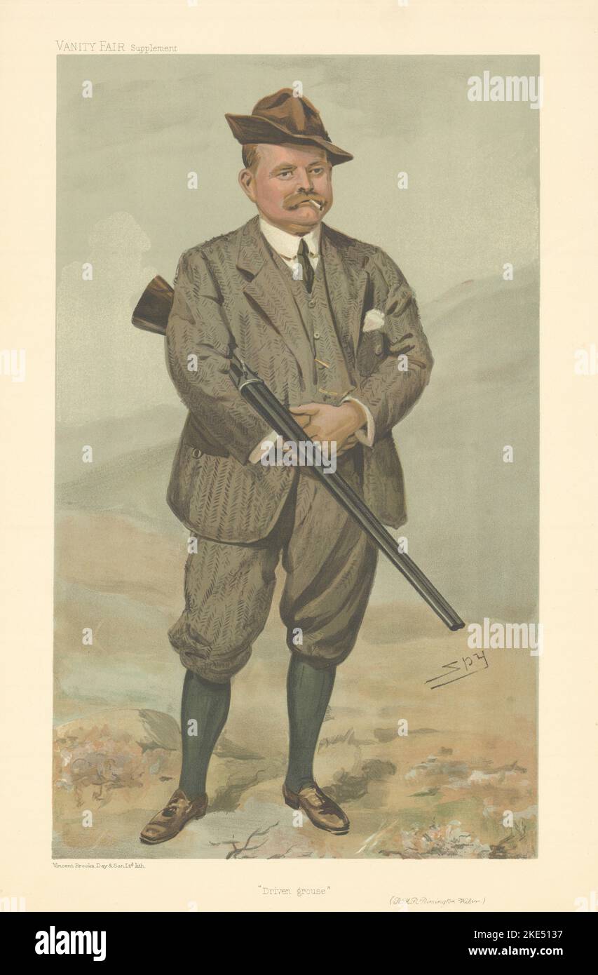 SPIONAGE-CARTOON Reginald Henry Rimington-Wilson „Driven Birkhuhn“ Game Hunting 1905 Stockfoto