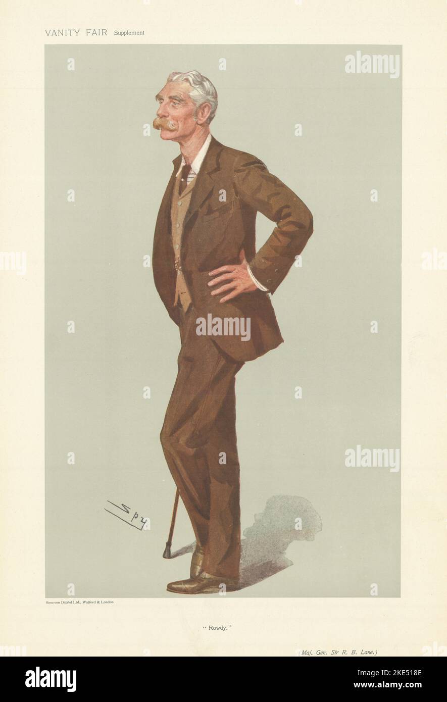 EITELKEIT FAIR SPION CARTOON Generalmajor Sir Ronald Bertram Lane 'Rowdy' 1906 Stockfoto