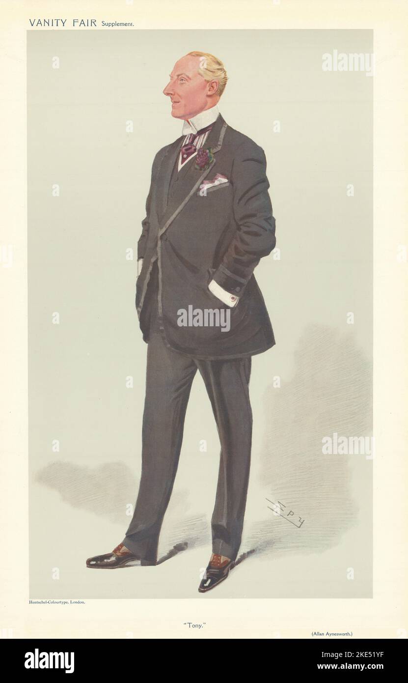 EITELKEIT FAIR SPION CARTOON Allan Aynesworth 'Tony' Theater. Schauspieler Produzent 1908 Stockfoto