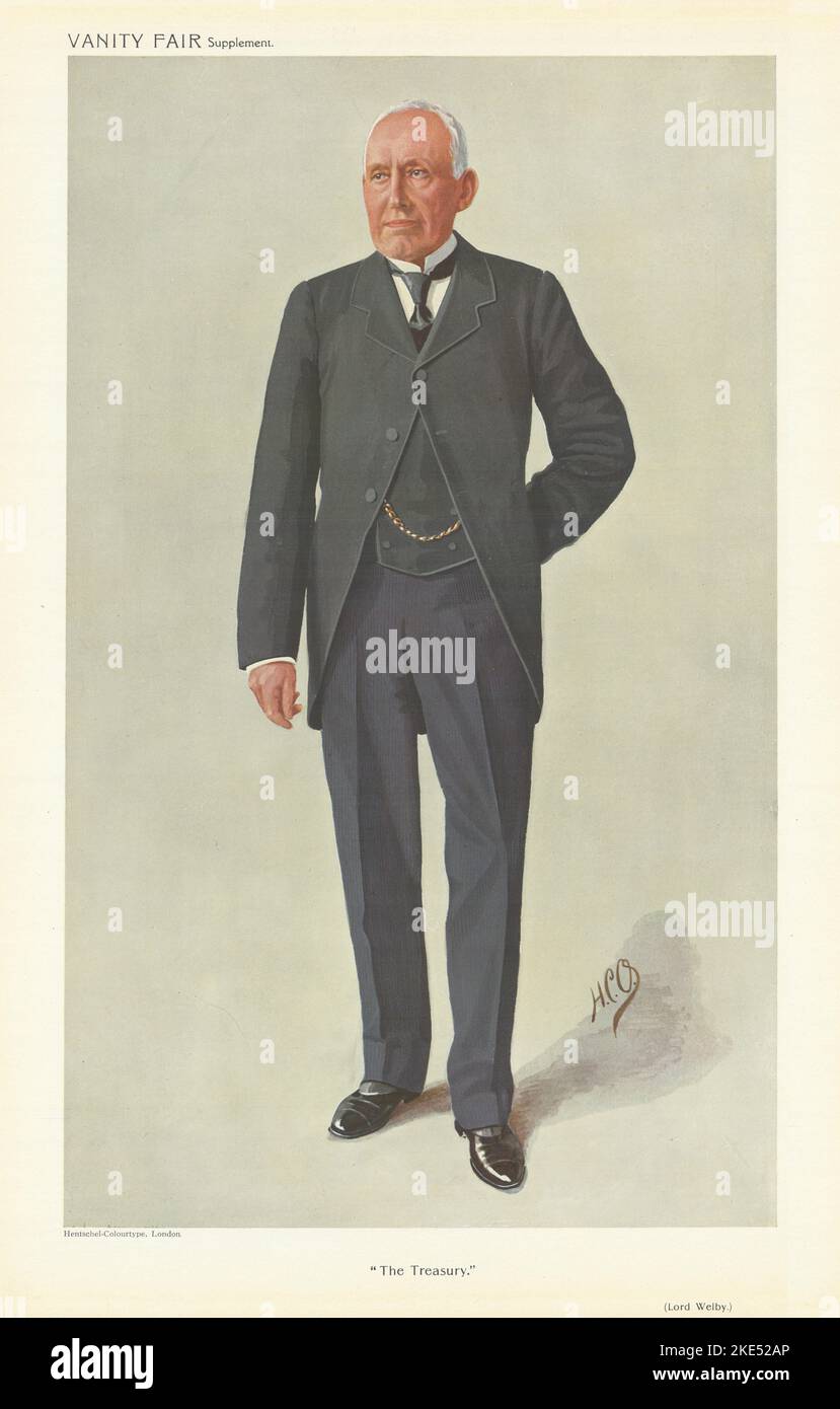 EITELKEIT FAIR SPIONAGE CARTOON Lord Welby "das Schatzamt" Ständiger Sekretär 1910 Stockfoto