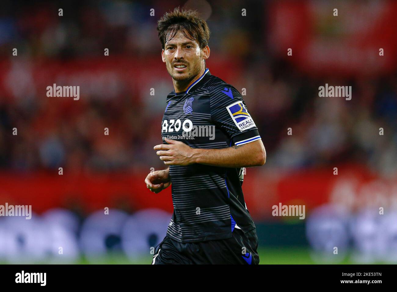 David Silva von Real Sociedad während des La Liga-Spiels zwischen dem FC Sevilla und Real Sociedad spielte am 9. November 2022 im Sanchez Pizjuan-Stadion in Sevilla, Spanien. (Foto: Antonio Pozo / PRESSIN) Stockfoto