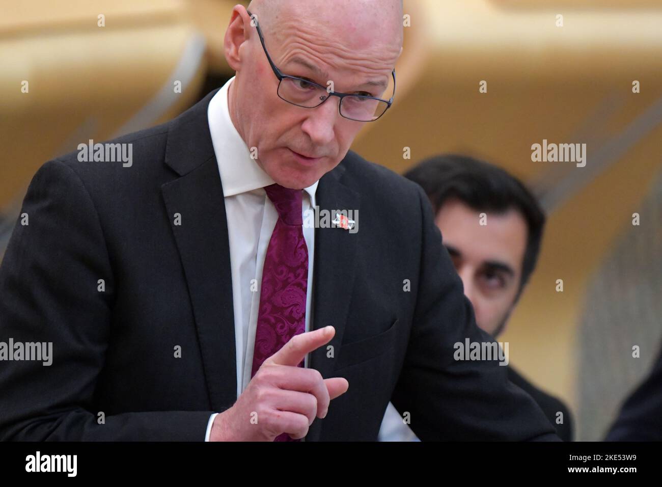 Edinburgh Schottland, Großbritannien 10. November 2022. John Swinney, Stellvertretender erster Minister von Schottland bei Fragen des Ersten Ministers im schottischen Parlament. Credit sst/alamy live News Stockfoto Edinburgh Schottland, Großbritannien 10. November 2022. John Swinney, Stellvertretender erster Minister von Schottland bei Fragen des Ersten Ministers im schottischen Parlament. Credit sst/alamy live News Stockfoto