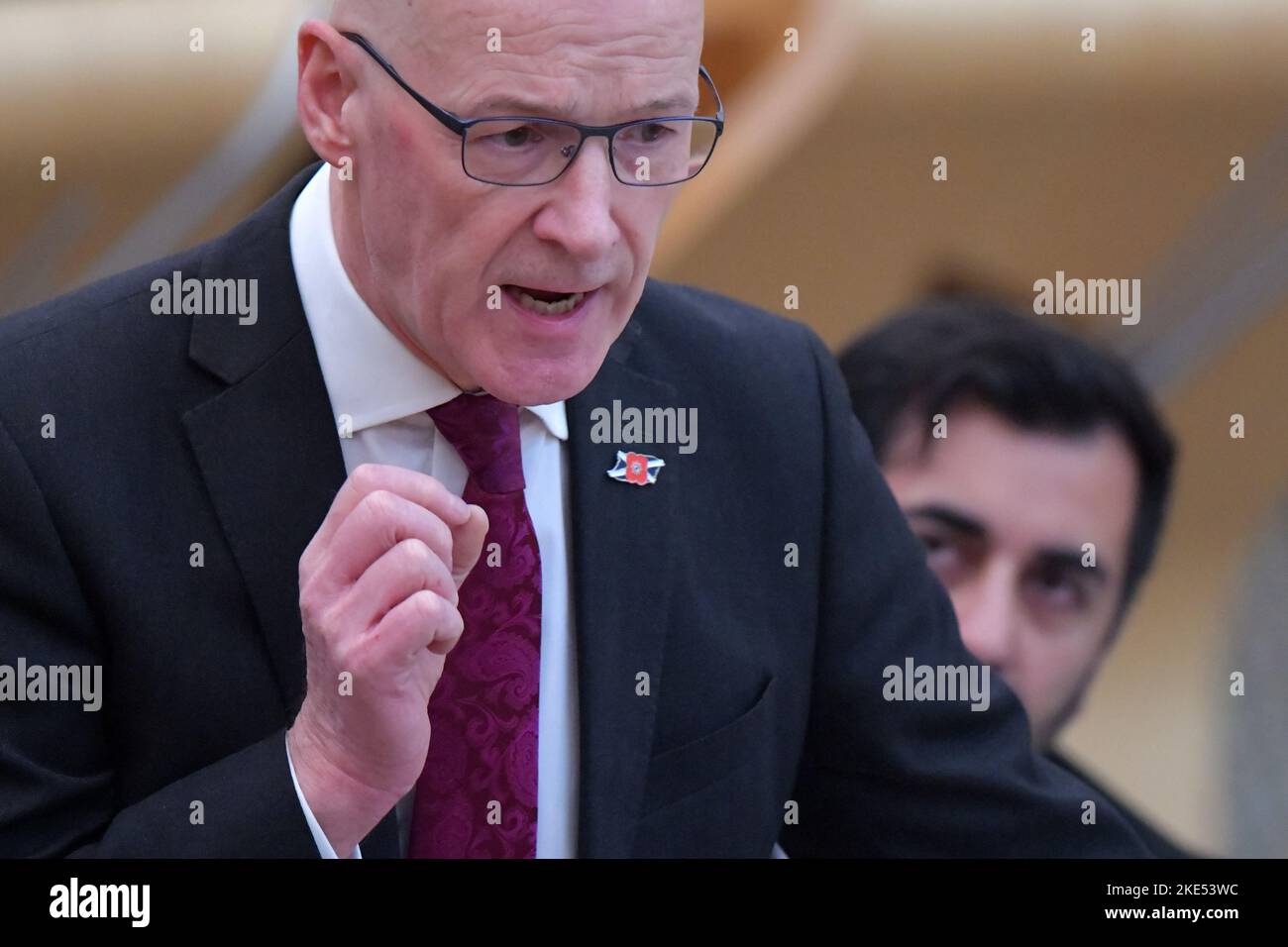 Edinburgh Schottland, Großbritannien 10. November 2022. John Swinney, Stellvertretender erster Minister von Schottland bei Fragen des Ersten Ministers im schottischen Parlament. Credit sst/alamy live News Stockfoto Edinburgh Schottland, Großbritannien 10. November 2022. John Swinney, Stellvertretender erster Minister von Schottland bei Fragen des Ersten Ministers im schottischen Parlament. Credit sst/alamy live News Stockfoto