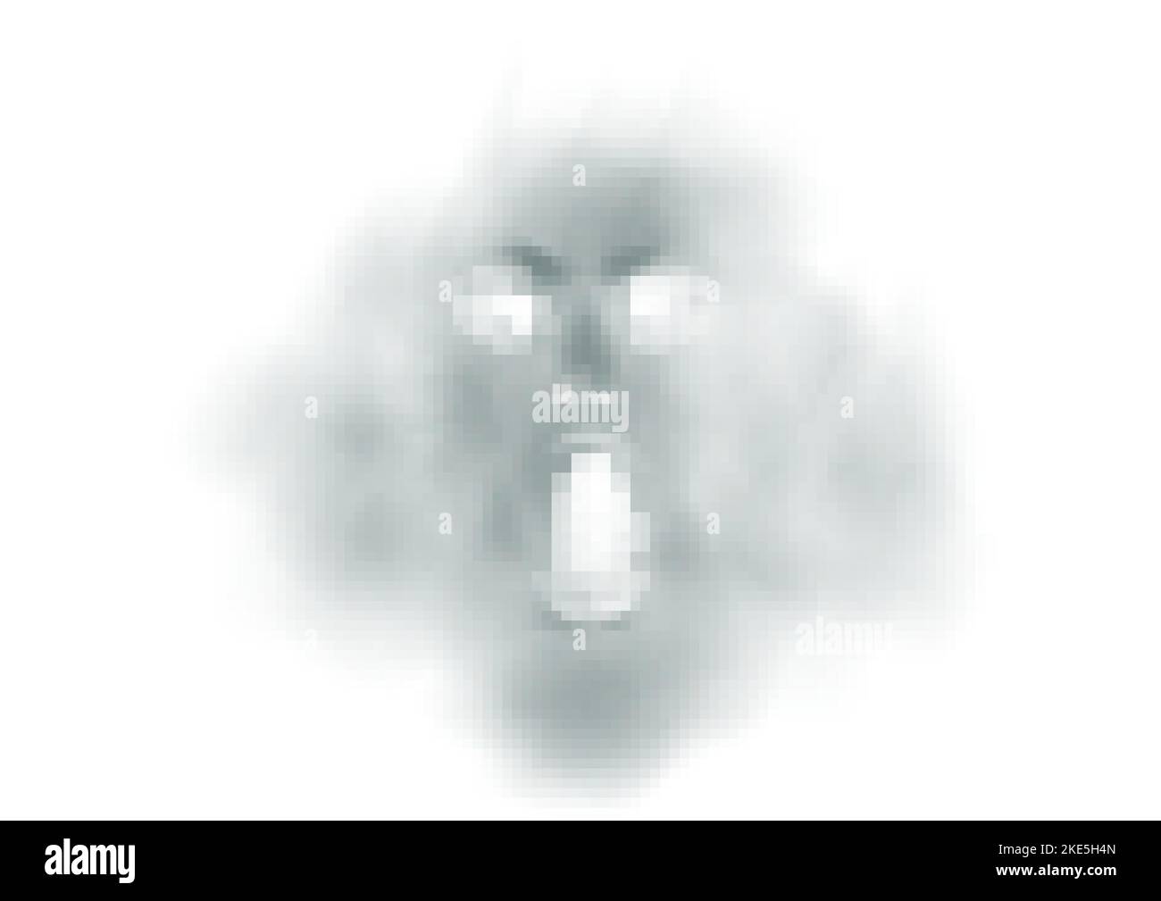 Vektordarstellung eines weißen Geistes, Phantomsilhouette auf transparentem Hintergrund isoliert. Stock Vektor