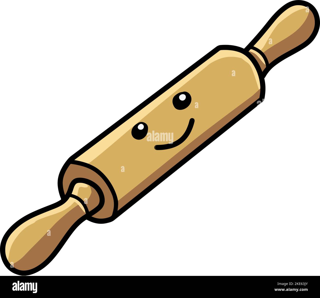 Ein Rollnadel im Cartoon-Stil, isoliert auf weißem Hintergrund. Stock Vektor