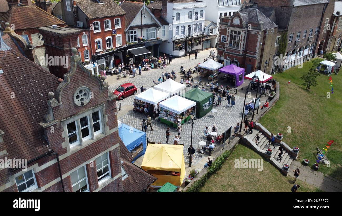 Hemel Hempstead Old Town Market Stockfoto