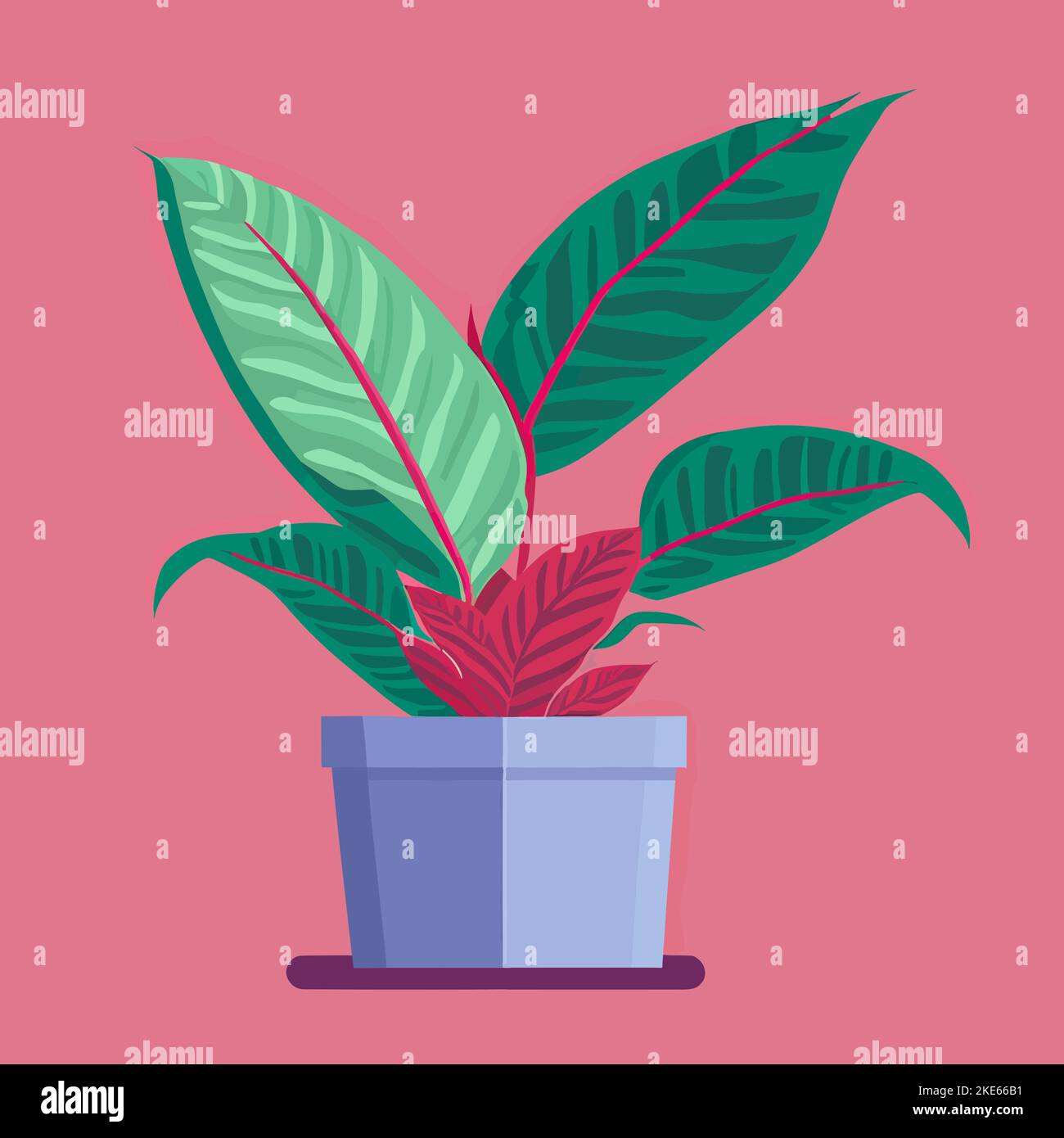 Eine Vektordarstellung einer Topfpflanze Stock Vektor