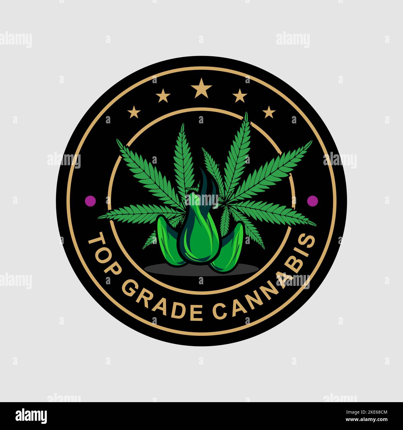 Kreisförmiges Vektorlogo von Canabis Stock Vektor