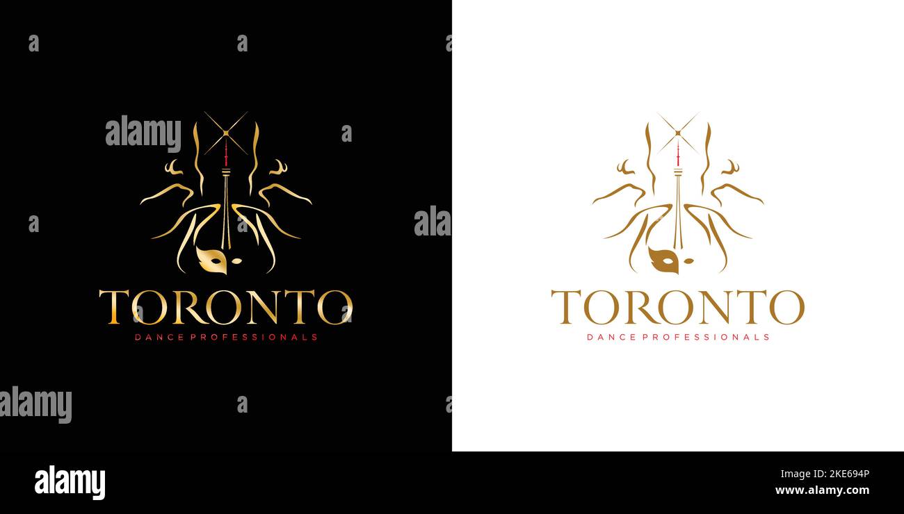 Modernes und luxuriöses Toronto Dance Logo-Design Stock Vektor Modernes und luxuriöses Toronto Dance Logo-Design Stock Vektor