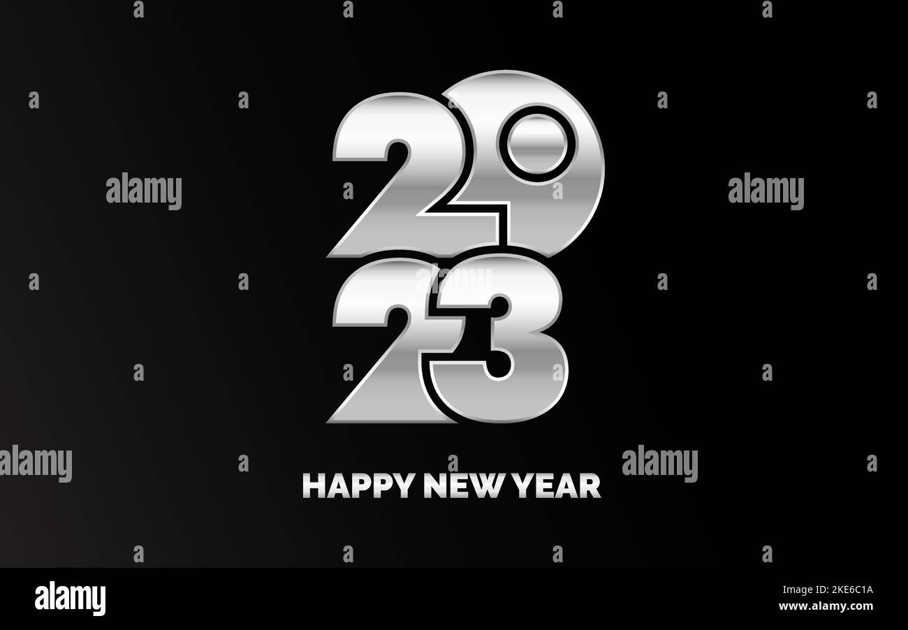 Neues 2023 Jahre TypografieDesign. Abbildung mit 2023 Ziffern und Logo