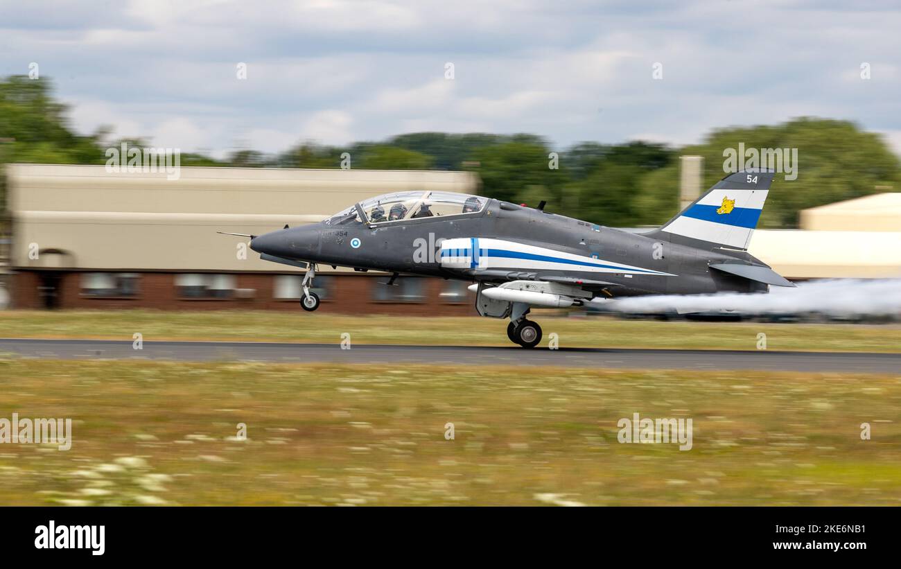 Finnische Luftwaffe - British Aerospace Hawk Mk.51 Auftritt beim Royal International Air Tattoo 2022 Stockfoto