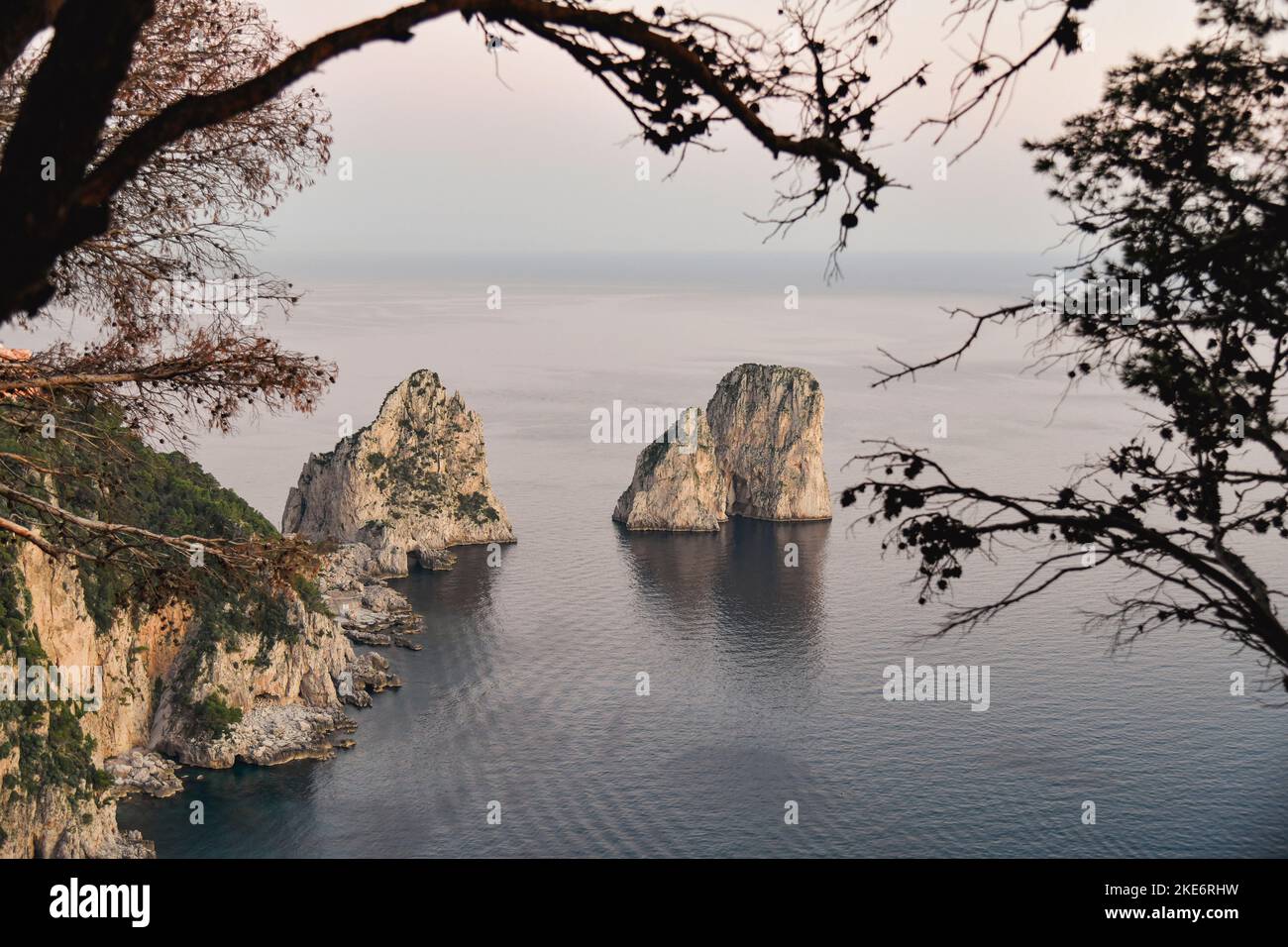 Sonnenuntergang in Punta Cannone, Capri, Italien Stockfoto